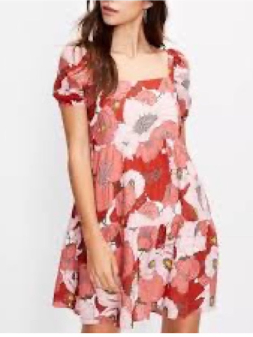 Loft puff sleeve poppy dress